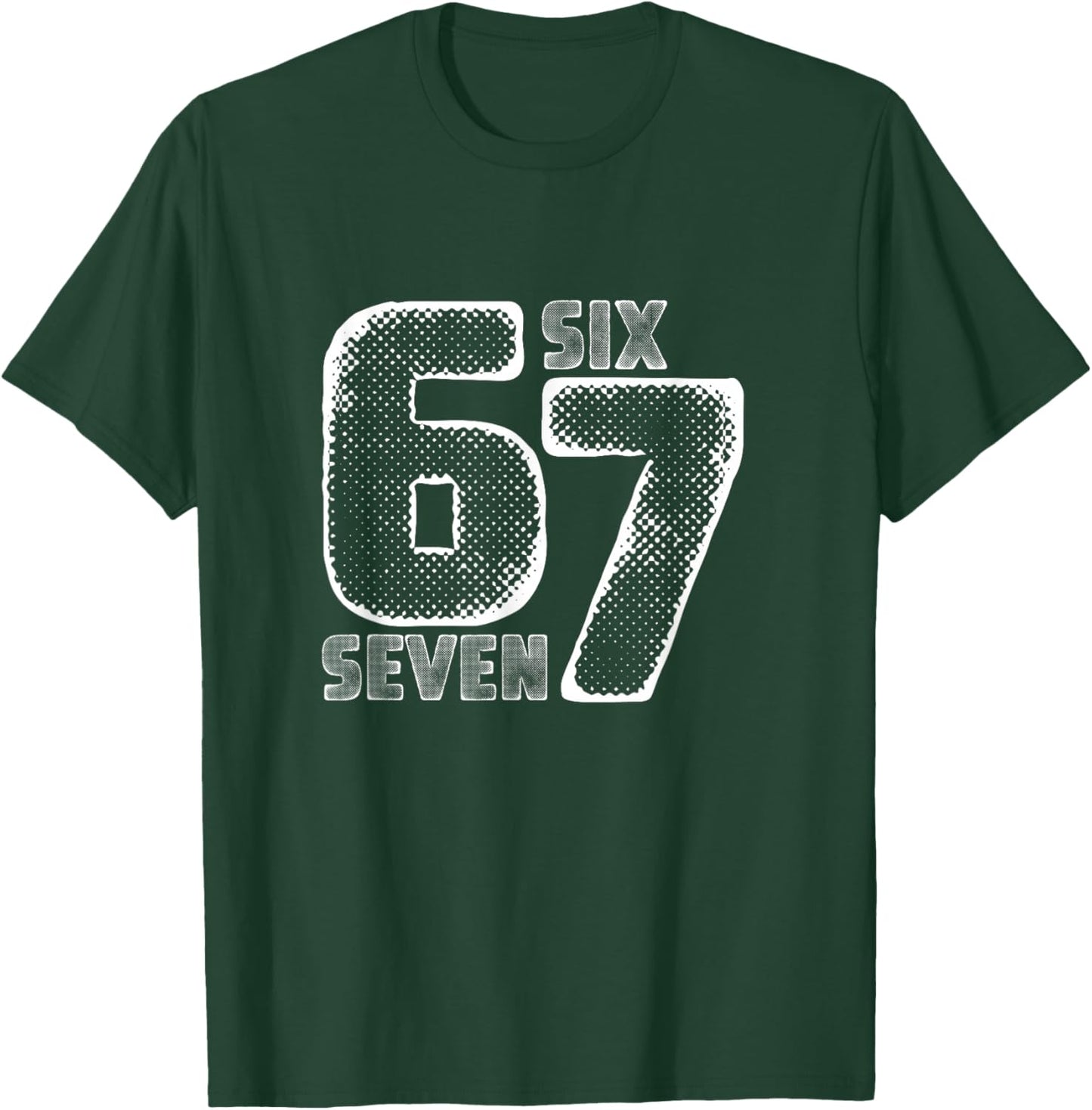 Six Seven Retro Meme 67 Number Design T-Shirt - T-Shirt | Forest