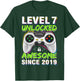 Level 7 Unlocked Awesome Since 2019 7th Birthday Gaming Boys T-Shirt - T-Shirt | Forest