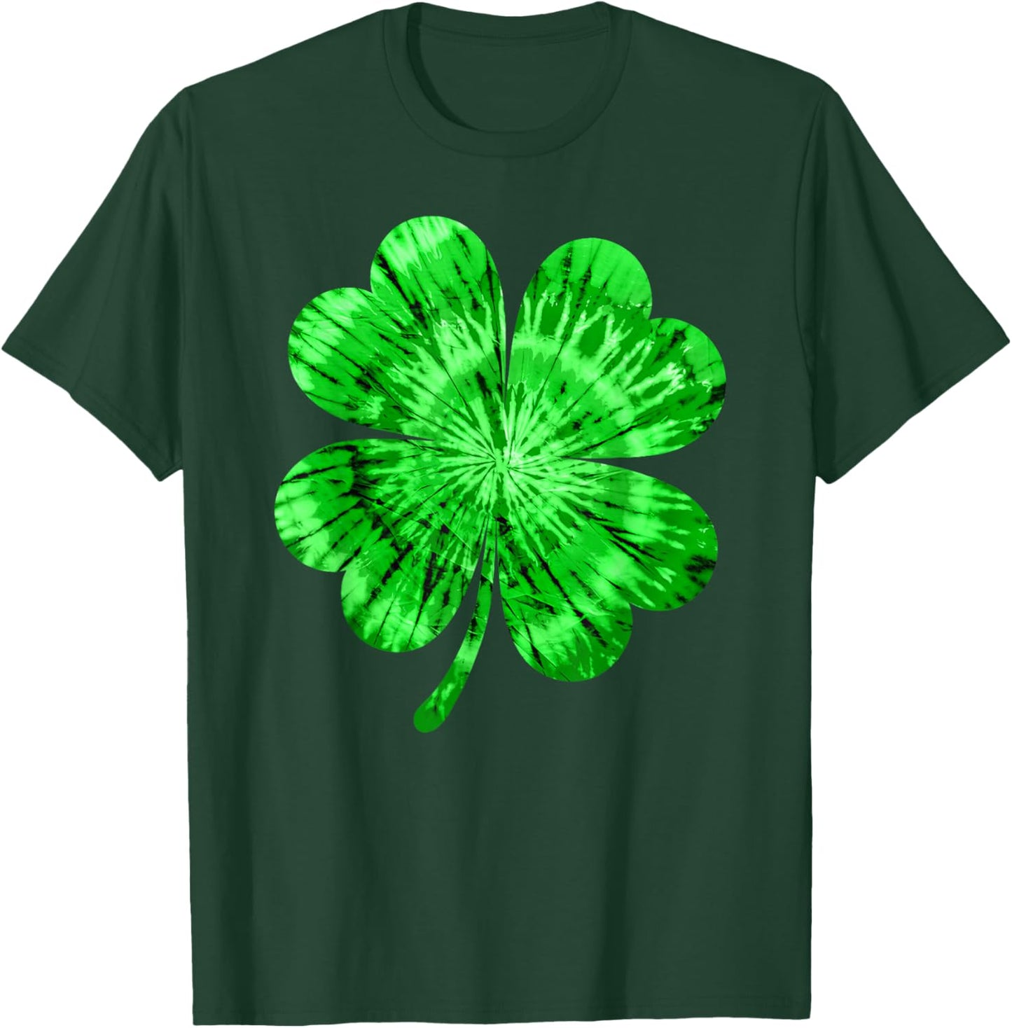 Irish Shamrock Tie Dye Happy St Patricks Day Men Women Kids T-Shirt - T-Shirt | Forest