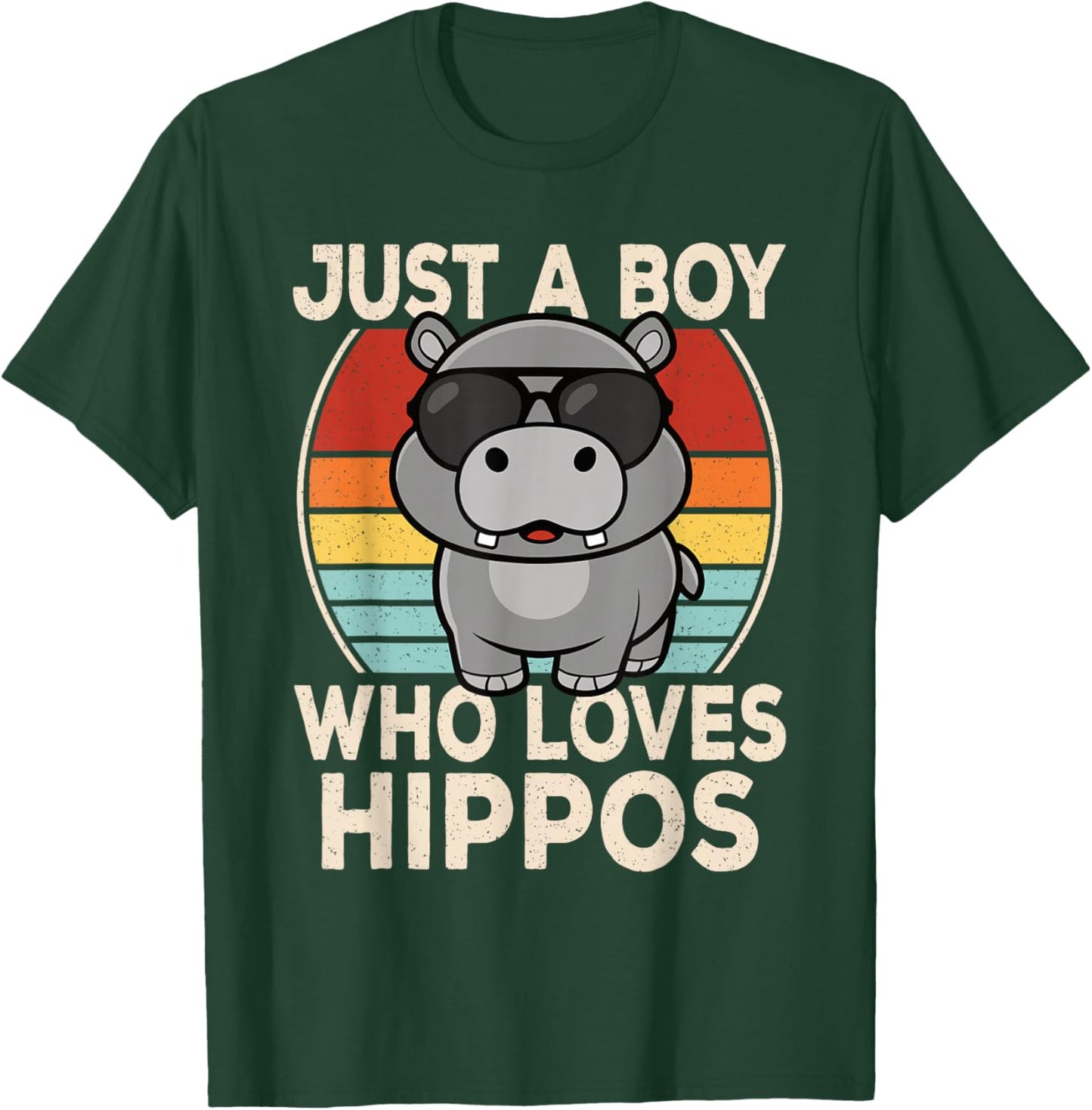 Just A Boy Who Loves Hippos Hippopotamus Lover Boys Kids T-Shirt - T-Shirt | Forest