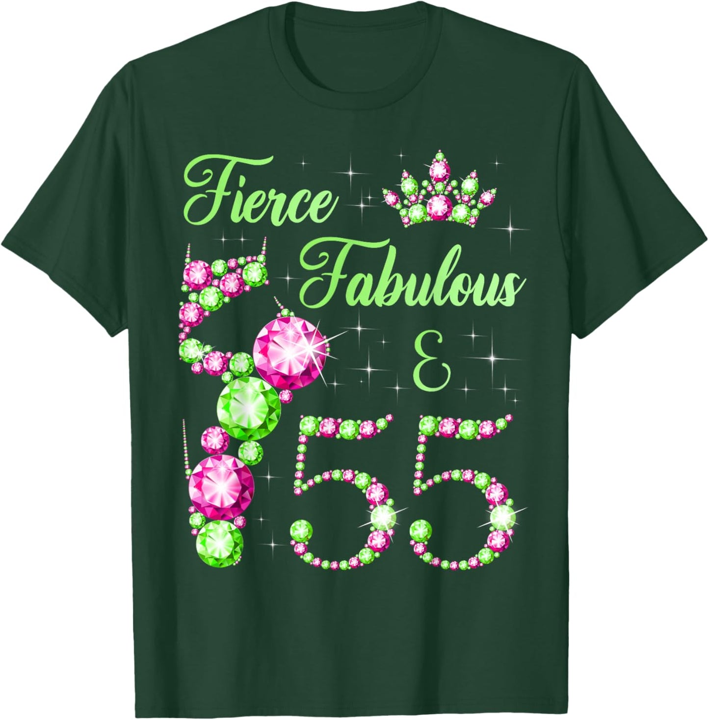 Fierce Fabulous & 55 Years 55th Birthday Party Ballerina T-Shirt - T-Shirt | Forest