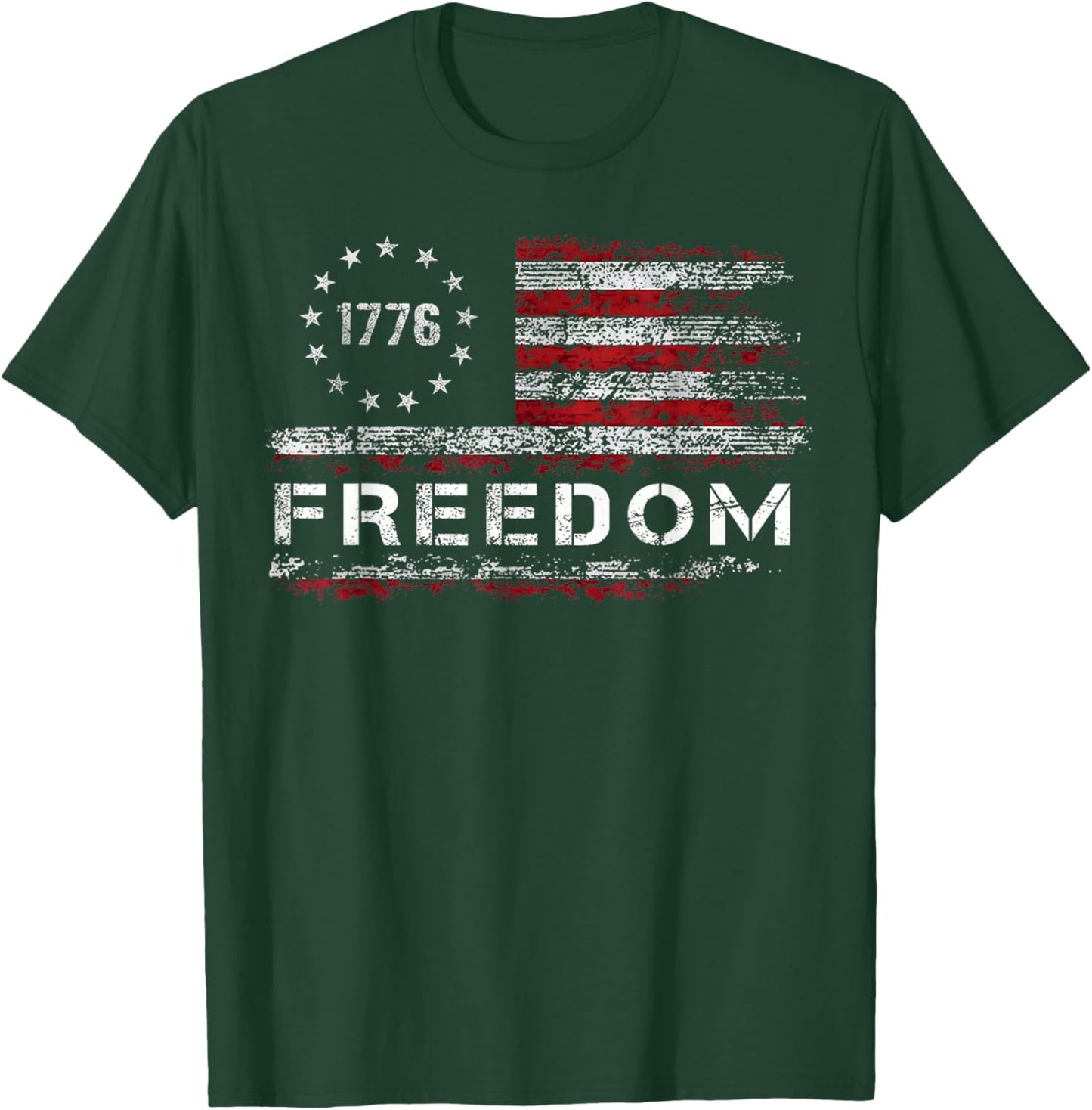 Freedom Vintage America Flag T-Shirt - T-Shirt | Forest