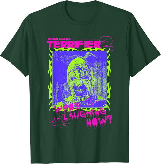 Terrifier 2 Neon Who's Laughing Art The Clown Horror Movie T-Shirt - T-Shirt | Forest