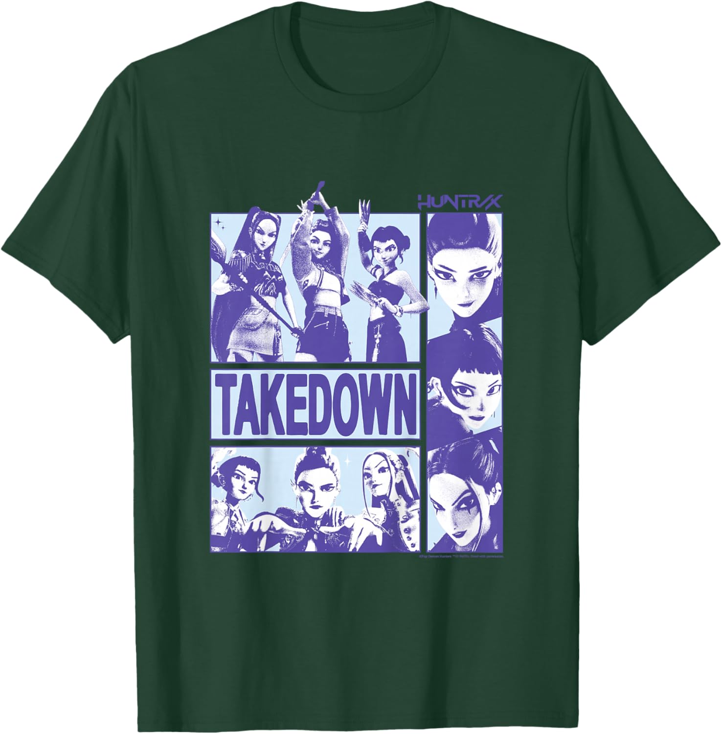 Kpop Demon Hunters Halloween Huntrix Takedown Panel Poster T-Shirt - T-Shirt | Forest