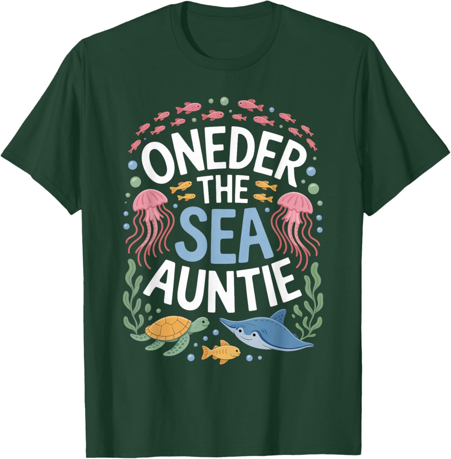 OneDer The Sea Auntie 1st Birthday Aunt Matching T-Shirt - T-Shirt | Forest