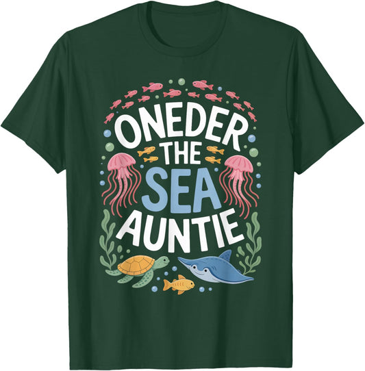 OneDer The Sea Auntie 1st Birthday Aunt Matching T-Shirt - T-Shirt | Forest