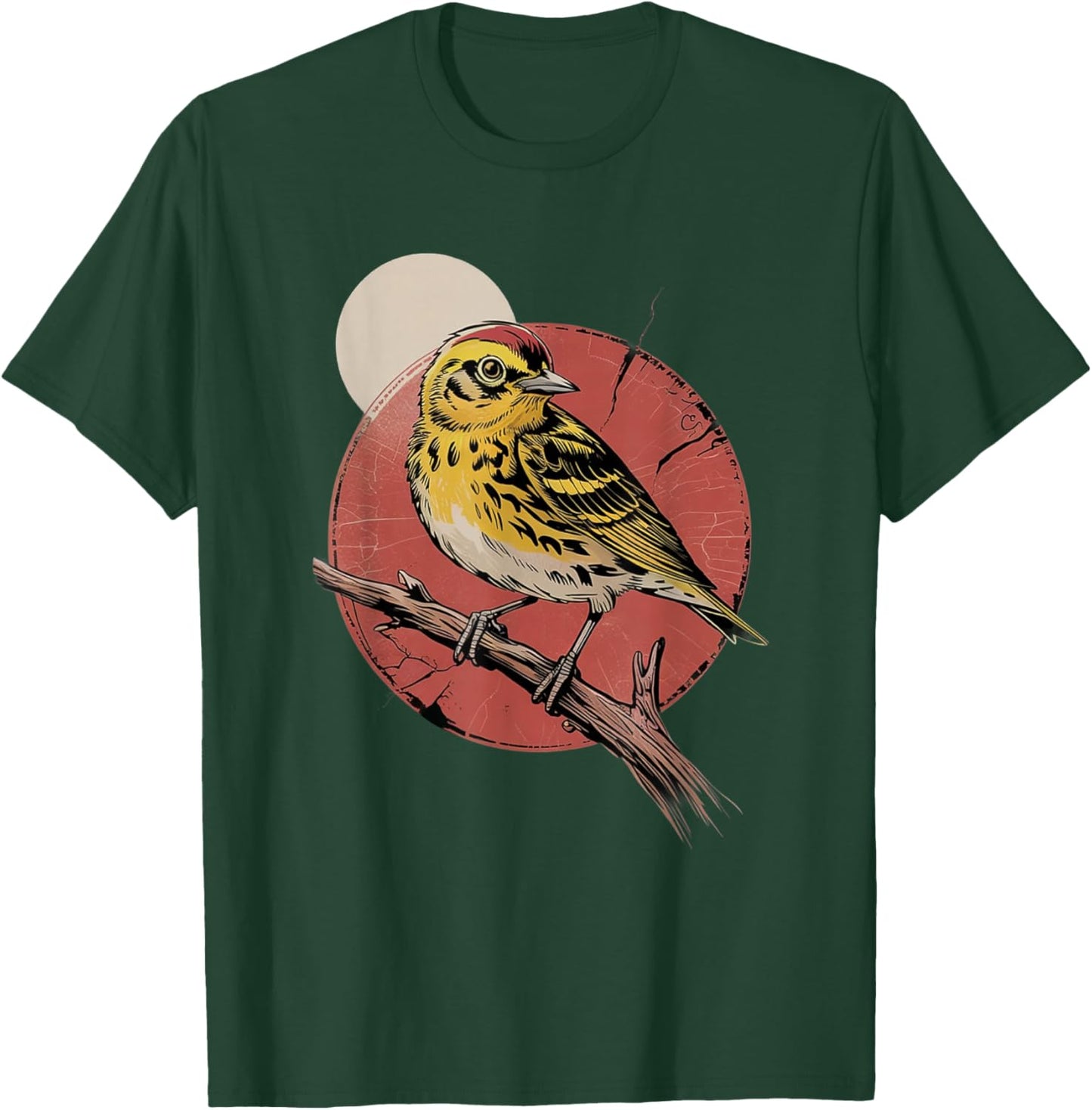 Vintage Yellow Songbird Retro Birdwatching Nature Bird T-Shirt - T-Shirt | Forest