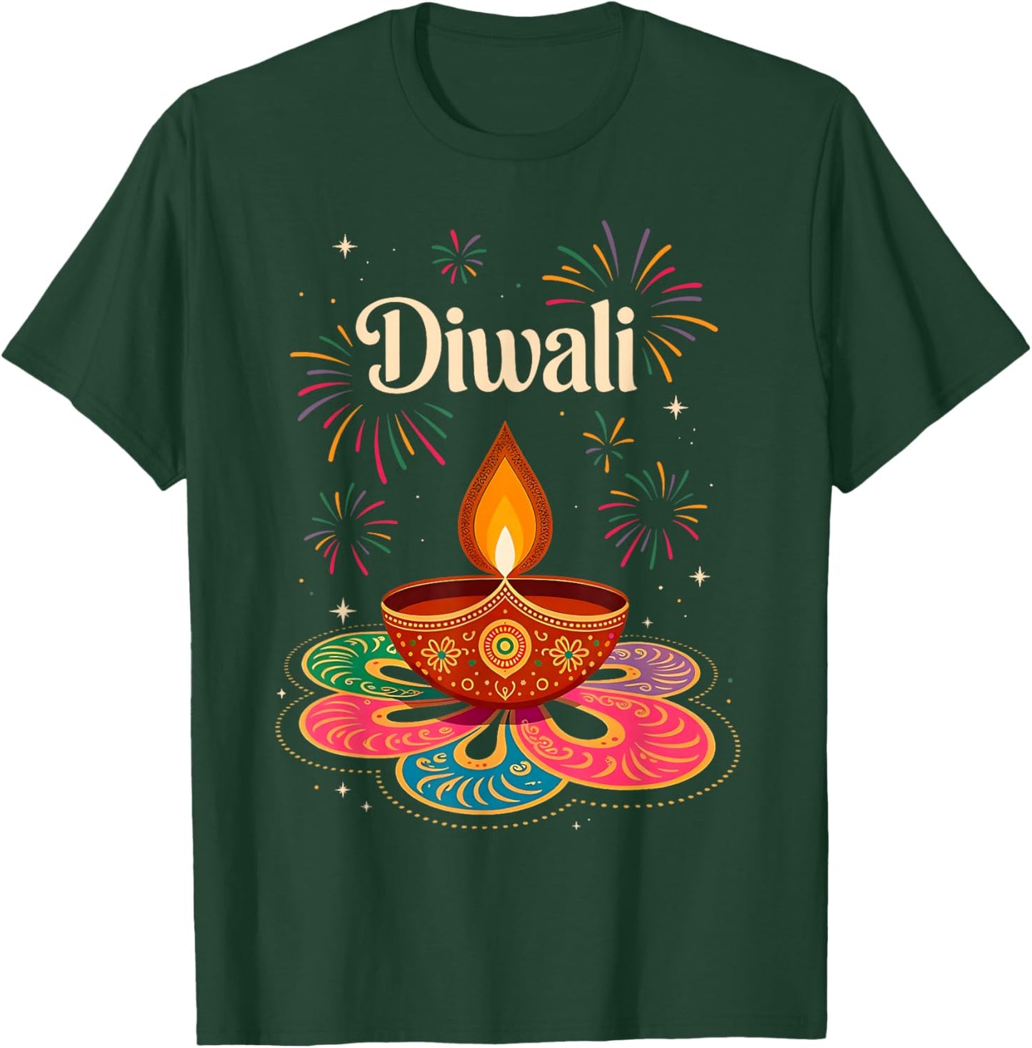 Happy Diwali Deepavali Hindu Indian Festival of Lights T-Shirt - T-Shirt | Forest