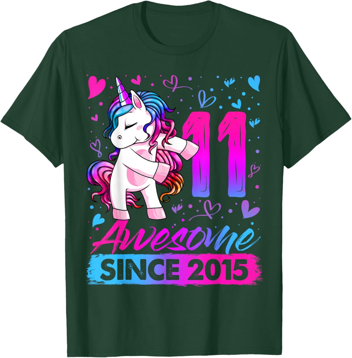 11th Birthday Shirt Girl 11 Year Old Gifts 11 Birthday Girl T-Shirt - T-Shirt | Forest
