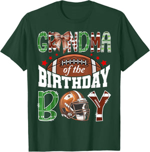 Grandma of The Birthday Boy Football Coquette Bow T-Shirt - T-Shirt | Forest