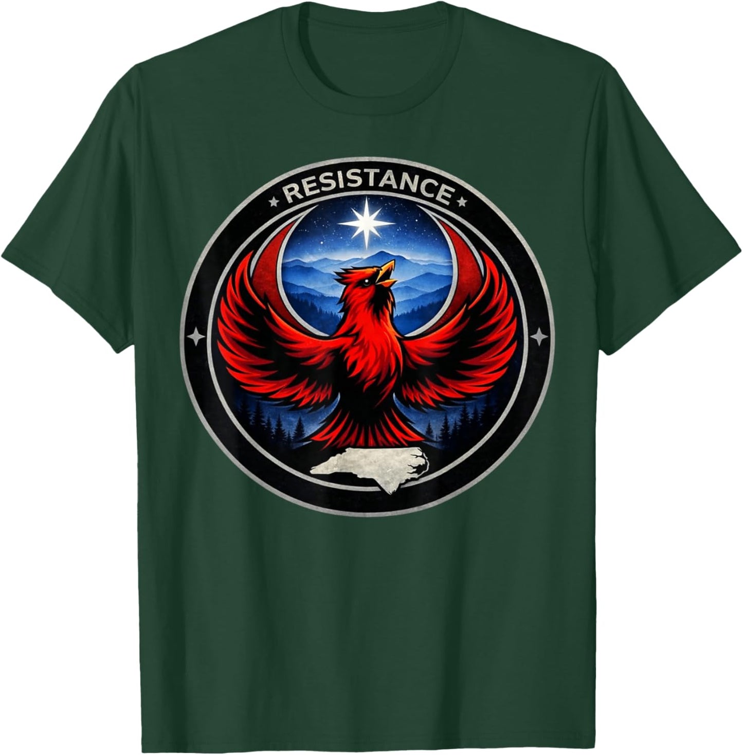 North Carolina NC Rebel Bird Alliance Resistance No Kings T-Shirt - T-Shirt | Forest