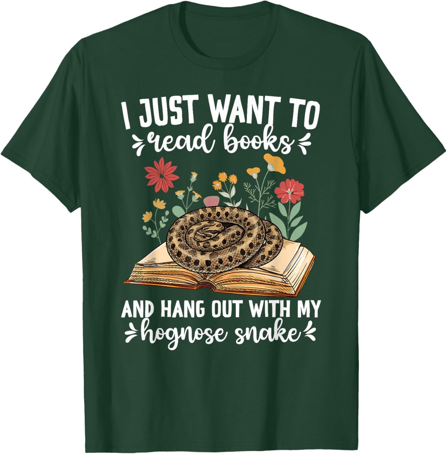 Books and My Hognose Snake Owner Hognose Snake Lover T-Shirt - T-Shirt | Forest