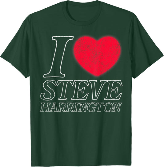 Stranger Things I Heart Steve Harrington Faded Red Heart T-Shirt - T-Shirt | Forest