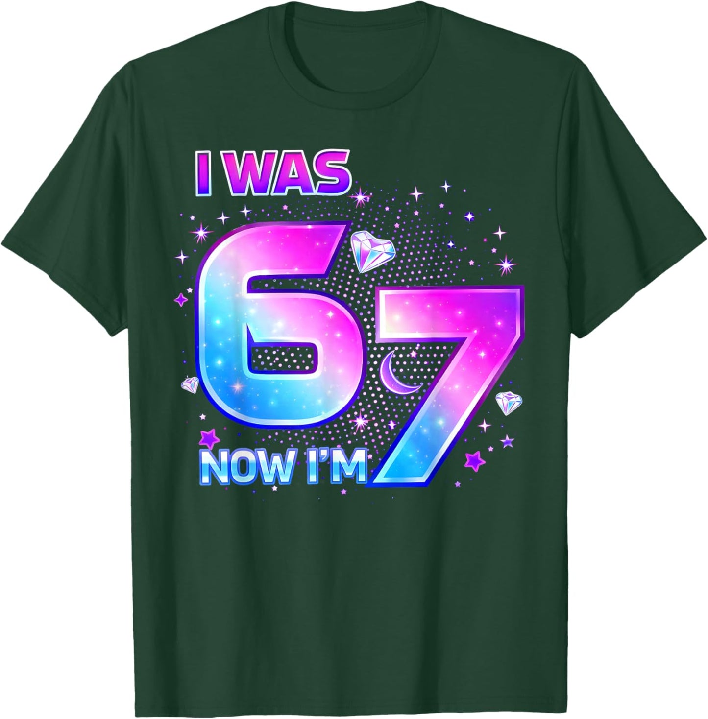 I was 6 Now I'm 7 Six Seven 7 Years Old Birthday Girl Kpop T-Shirt - T-Shirt | Forest