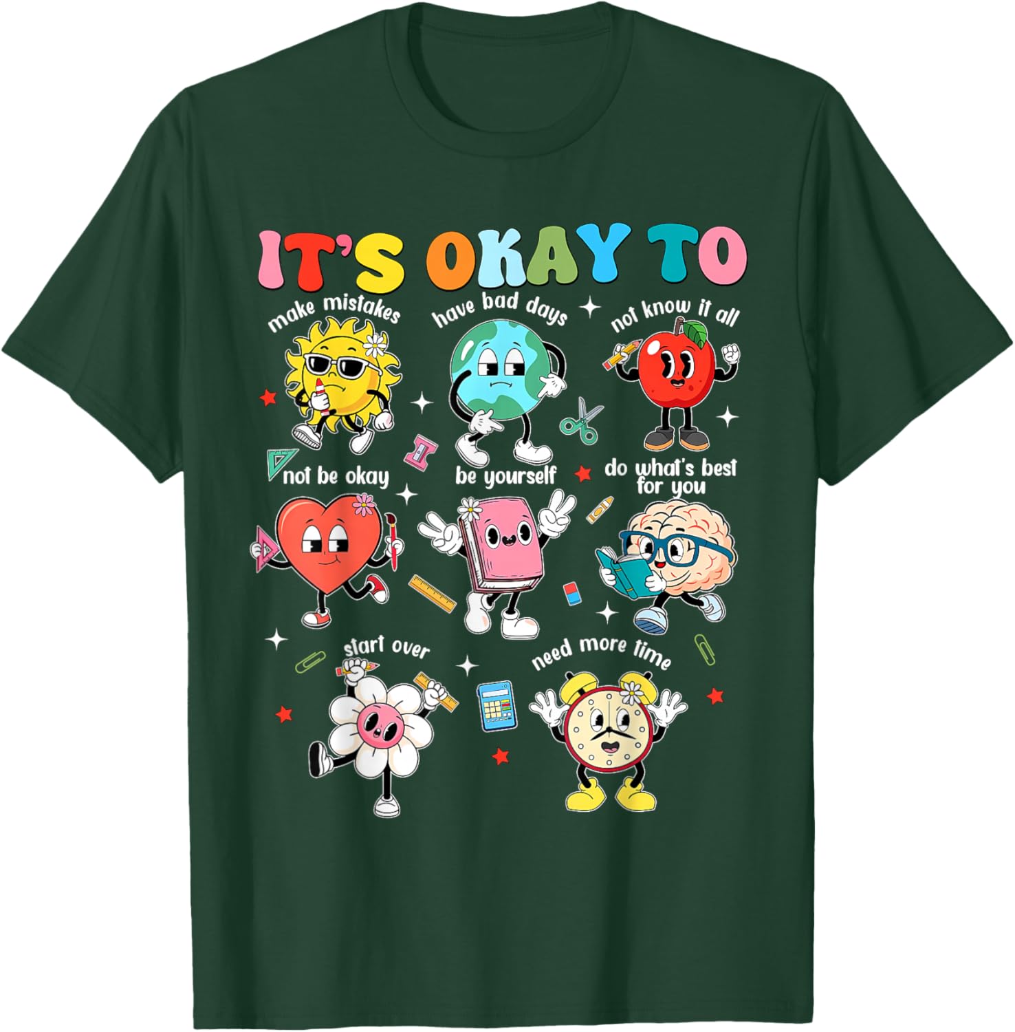 Cute Funny It's Okay to Be Different Neurodiversity Autism T-Shirt - T-Shirt | Forest