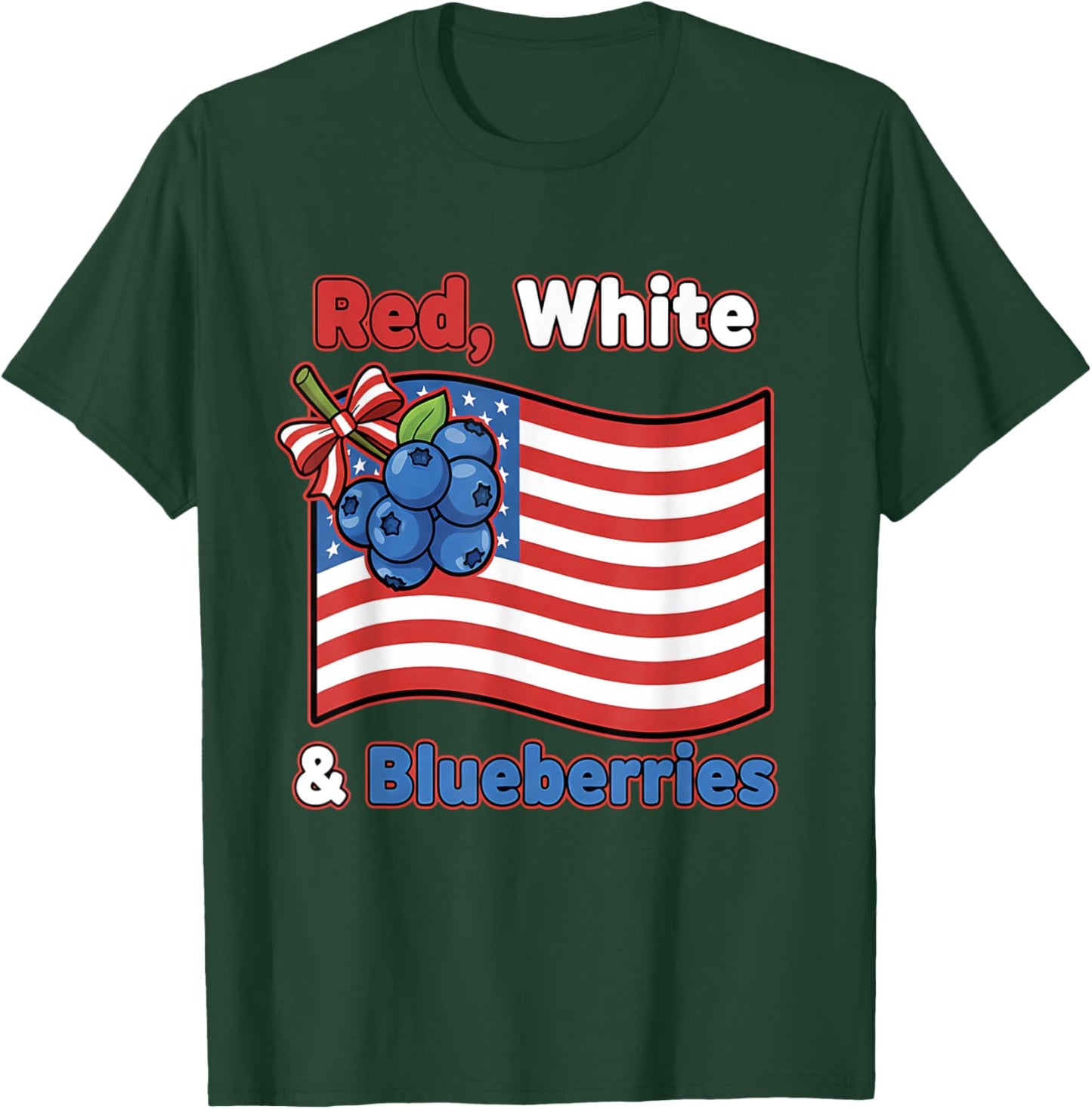 Red White and Blueberries Freedom Shirts Women Kids T-Shirt - T-Shirt | Forest