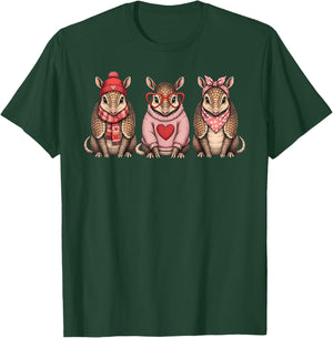 Retro Armadillo Cute Valentine T-Shirt - T-Shirt | Forest