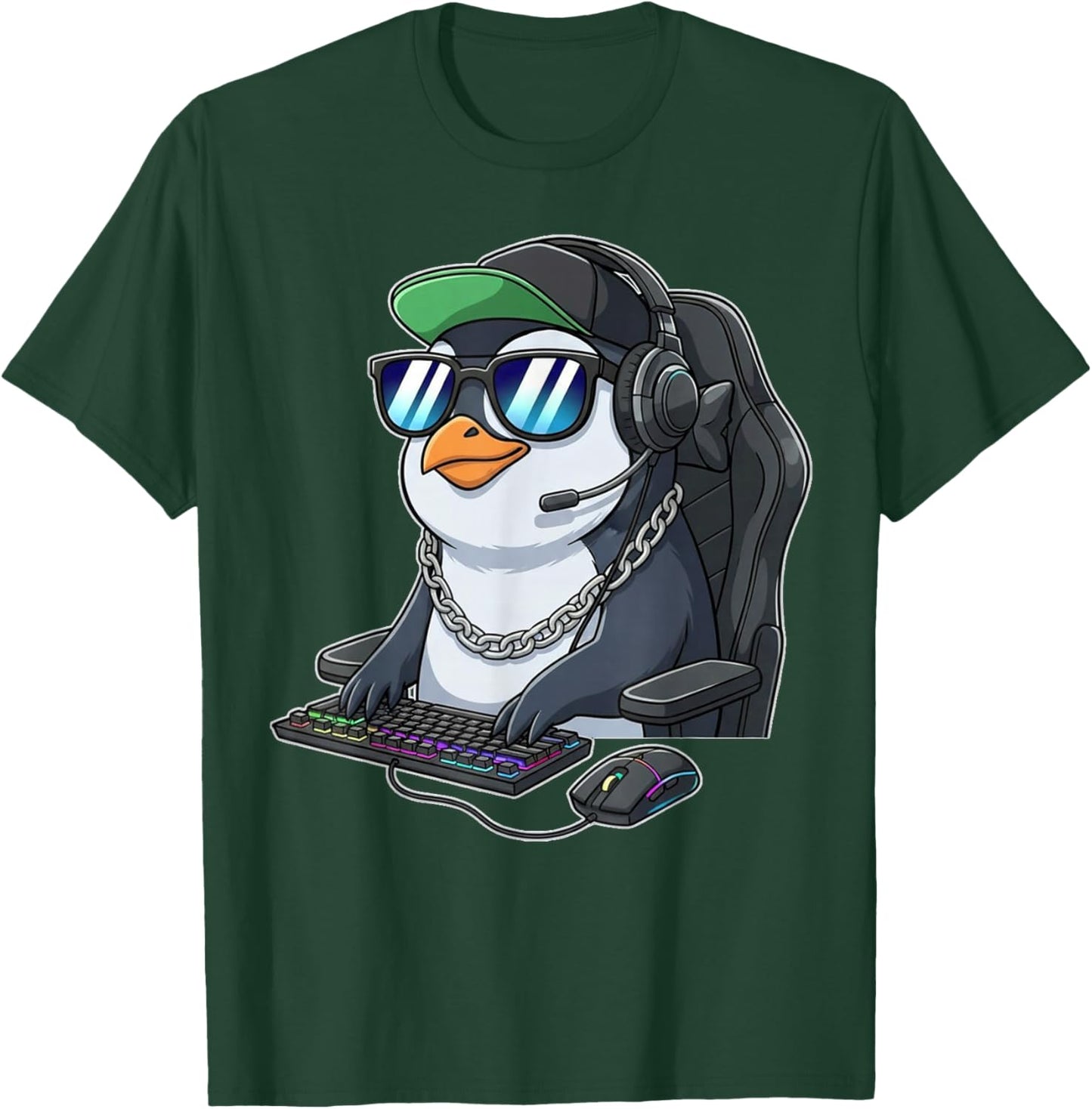 Penguin Gamer Funny Gaming Penguins Play Video Game Lover T-Shirt - T-Shirt | Forest