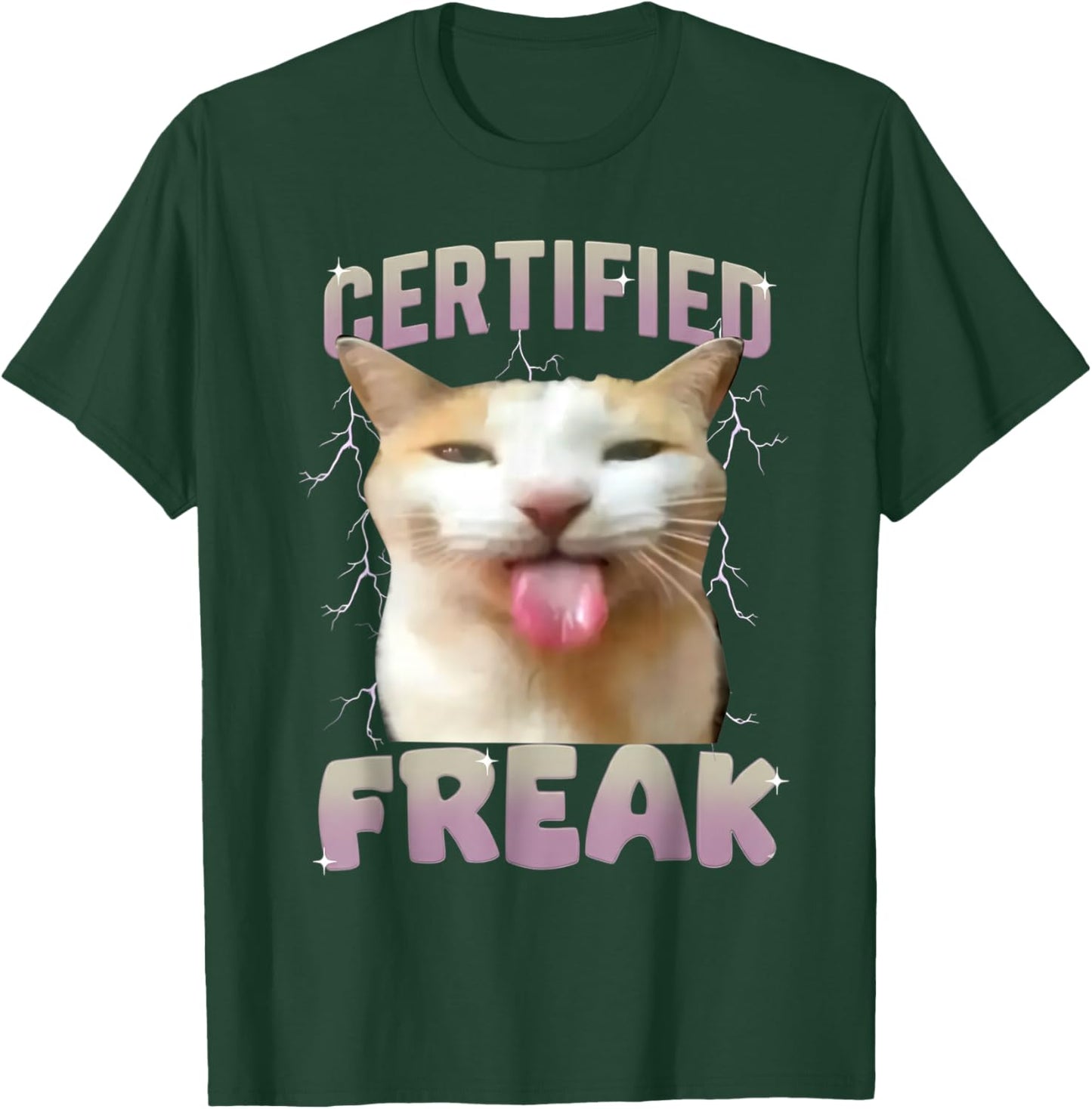 Cat Meme Certified Freak Eat Cement Cursed Cats Humor Funny T-Shirt - T-Shirt | Forest