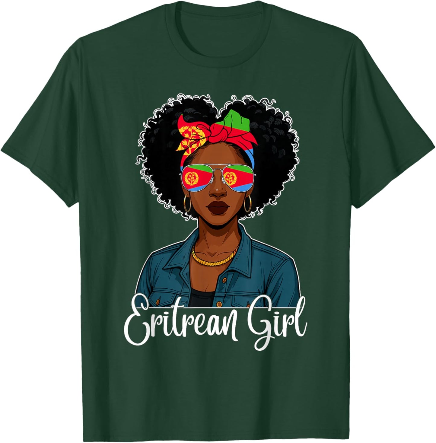 Eritrean Girl Black History Month Eritrea Flag Pride Girls T-Shirt - T-Shirt | Forest