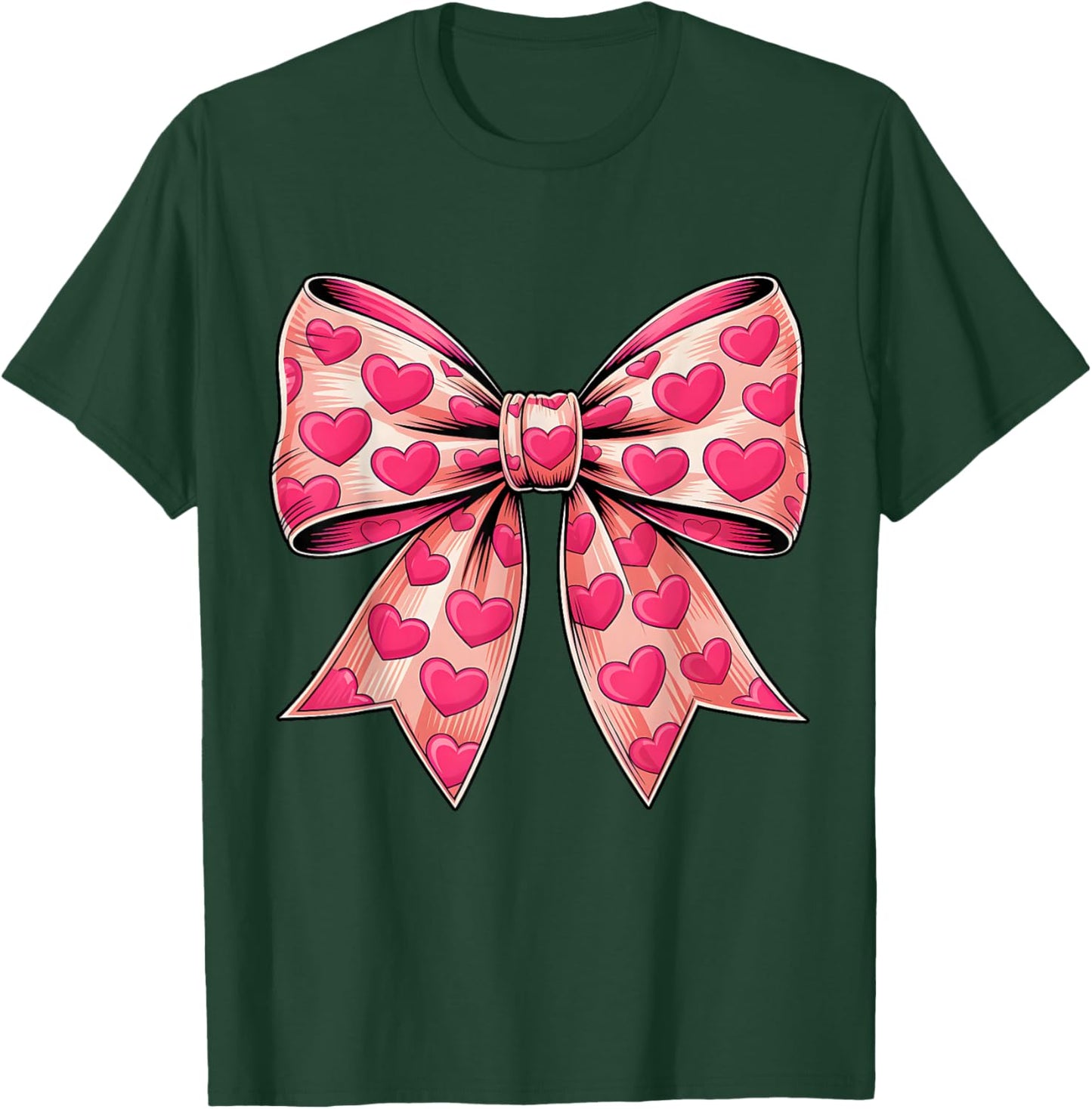 Pink Boquette Bow Happy Valentine Girls Kids T-Shirt - T-Shirt | Forest