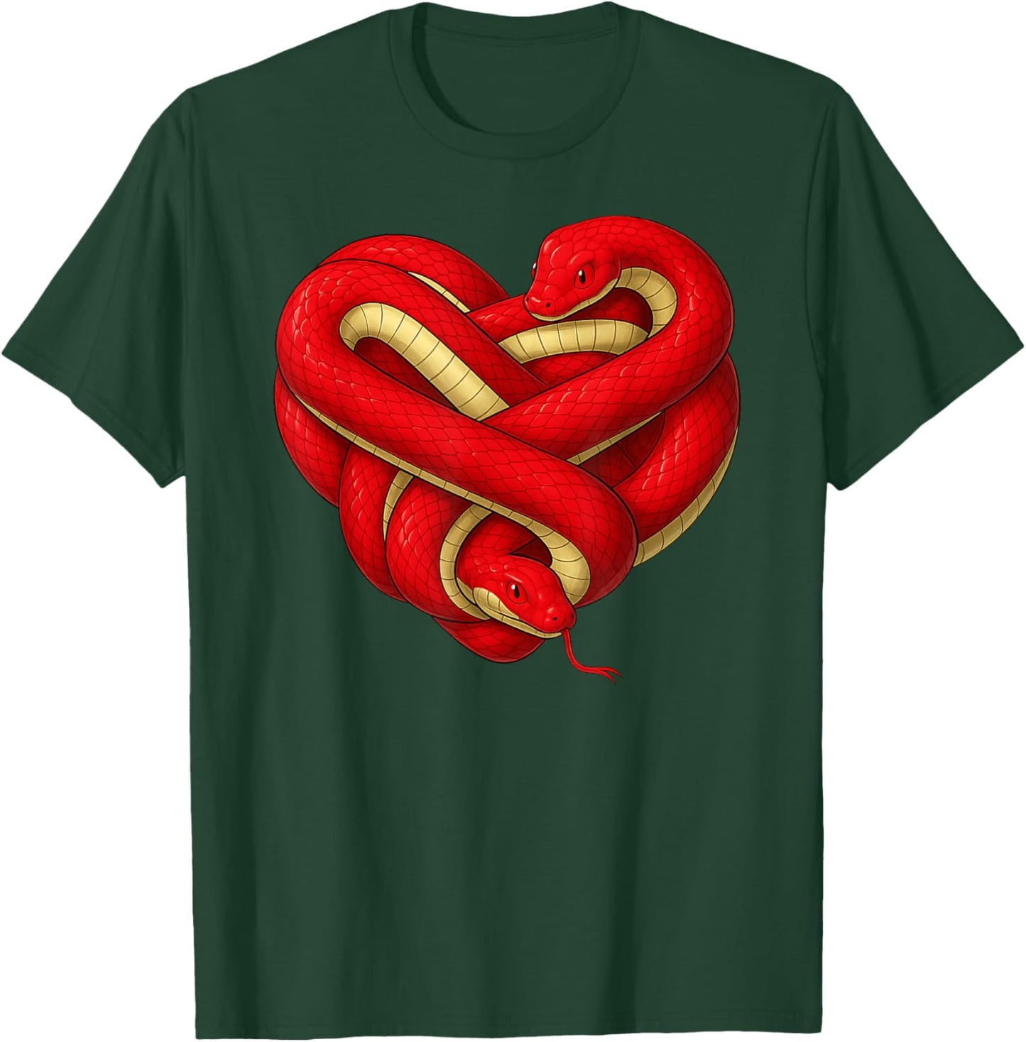 Red Snake Heart Animal Lover Valentines Day Boys Girls Kids T-Shirt - T-Shirt | Forest
