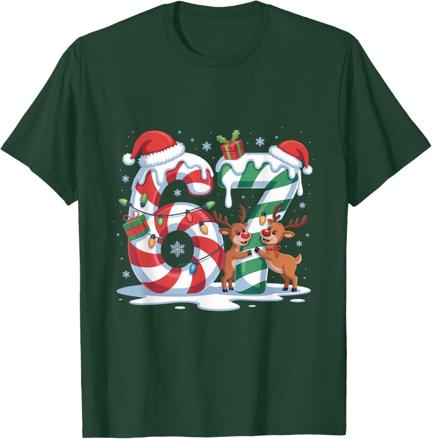 Christmas 67 Funny Xmas Six Seven Ugly Sweater 6-7 T-Shirt - T-Shirt | Forest