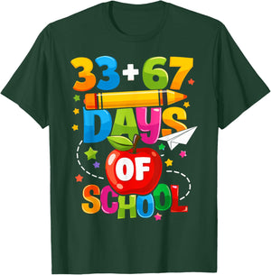 I Survived 67 33 Days of School for Teacher Kids 100th Days T-Shirt - T-Shirt | Forest