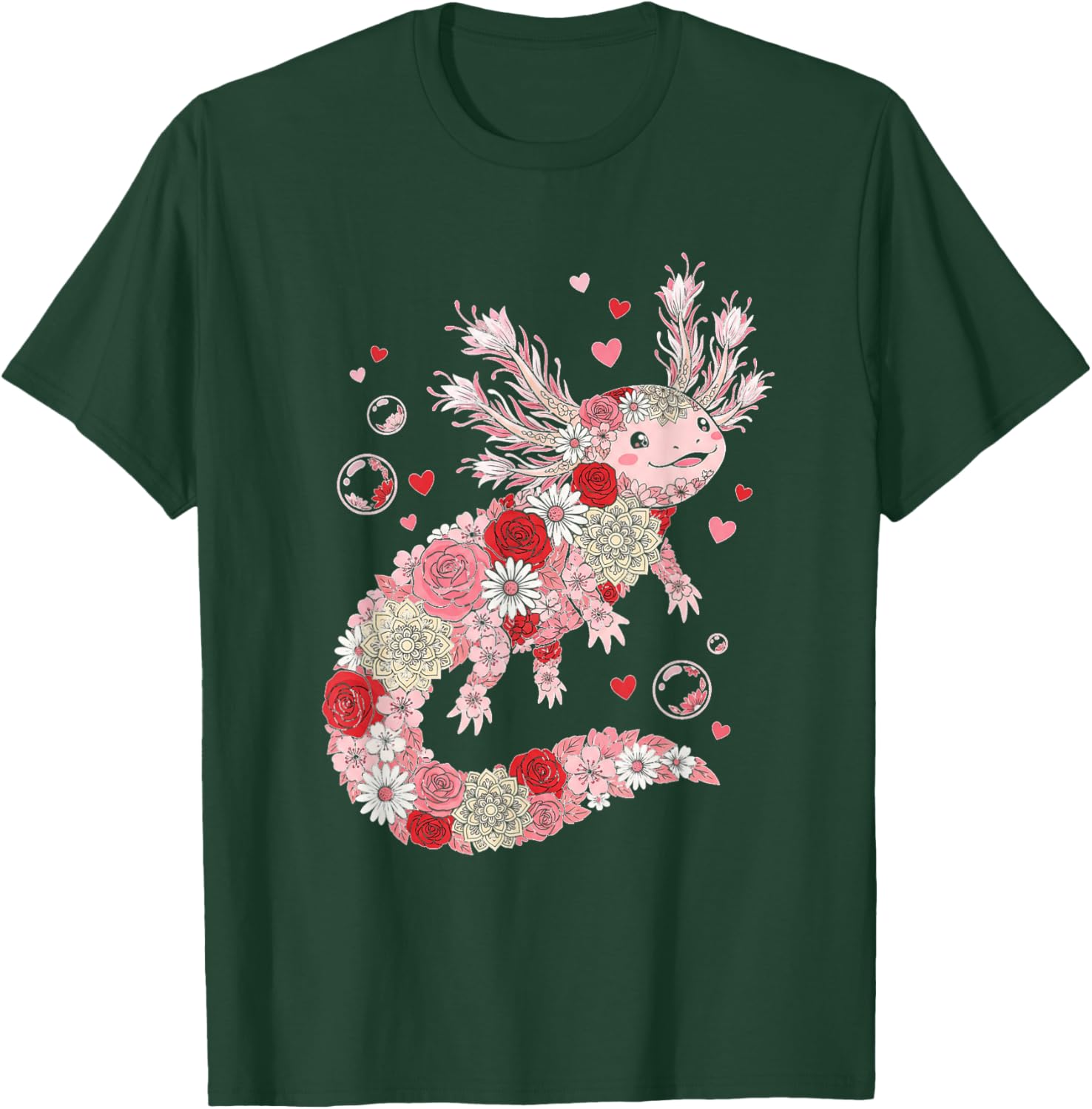 Love Axolotl Valentine Cute Axolotls Lover Valentines Day T-Shirt - T-Shirt | Forest