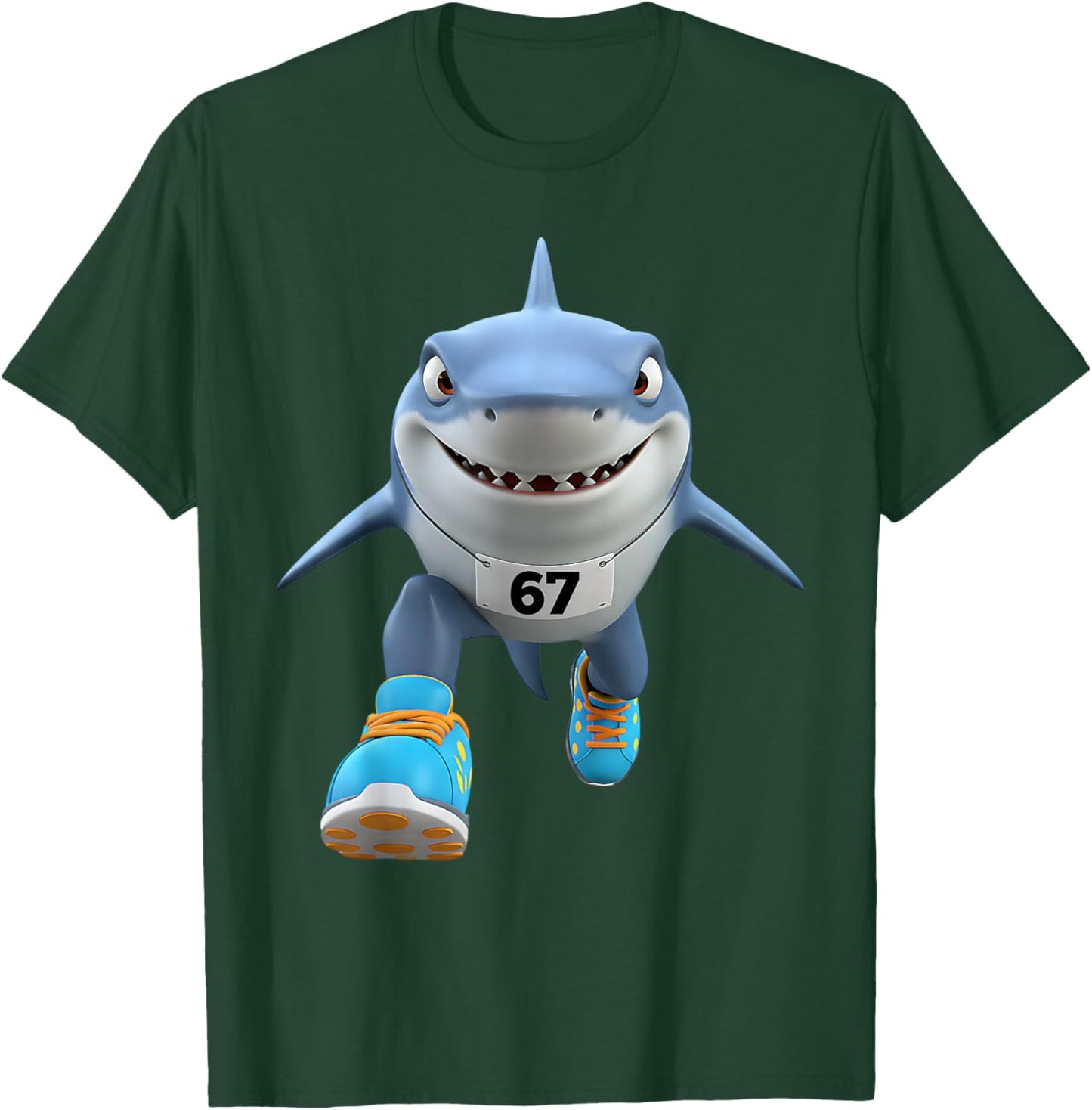 Funny Kids 67 Meme Tralalero Tralala Runner Italian Brainrot T-Shirt - T-Shirt | Forest