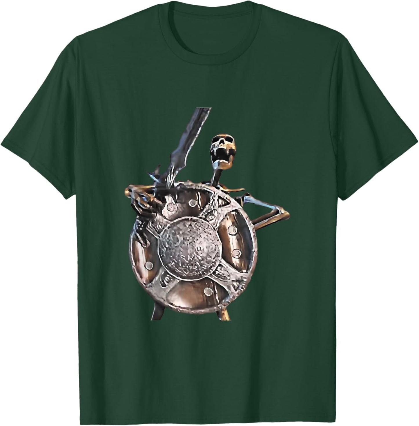 Skeleton Banging Shield Meme T-Shirt - T-Shirt | Forest