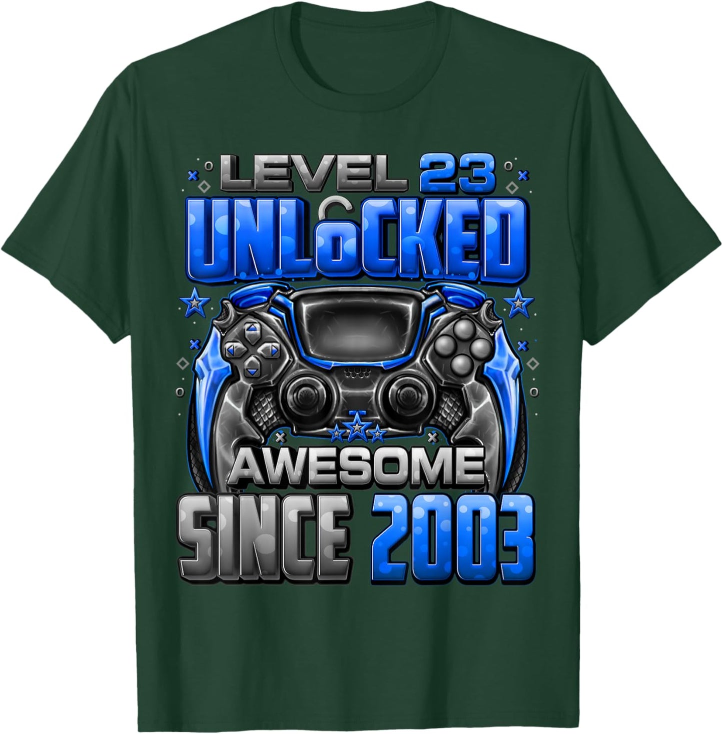 Level 23 Unlocked Awesome Since 2003 23rd Birthday Gaming T-Shirt - T-Shirt | Forest