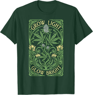Boho Weed Grow Light Glow Bright Vintage Marijuana Stoner T-Shirt - T-Shirt | Forest