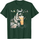 Funny Raccoon Drinking iced Coffee T-Shirt - T-Shirt | Forest