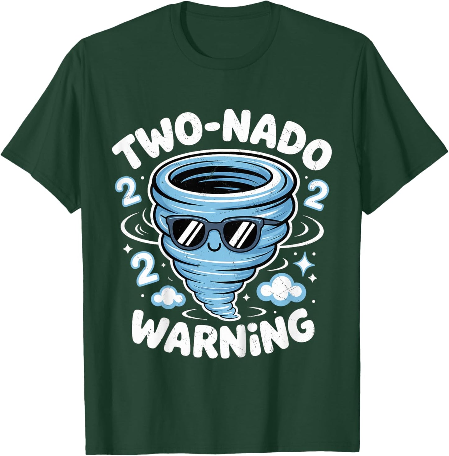 Two Nado Warning 2nd Birthday 2 Year Old Boys Kids T-Shirt - T-Shirt | Forest