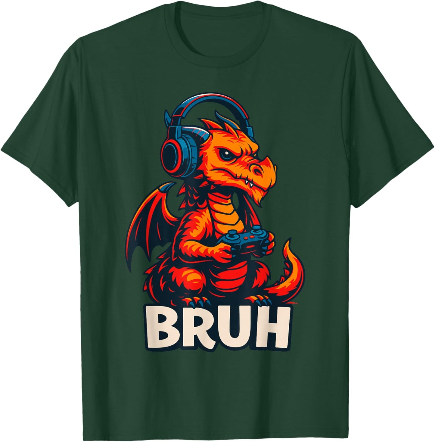 Gamer Dragon Gaming Bruh T-Shirt - T-Shirt | Forest