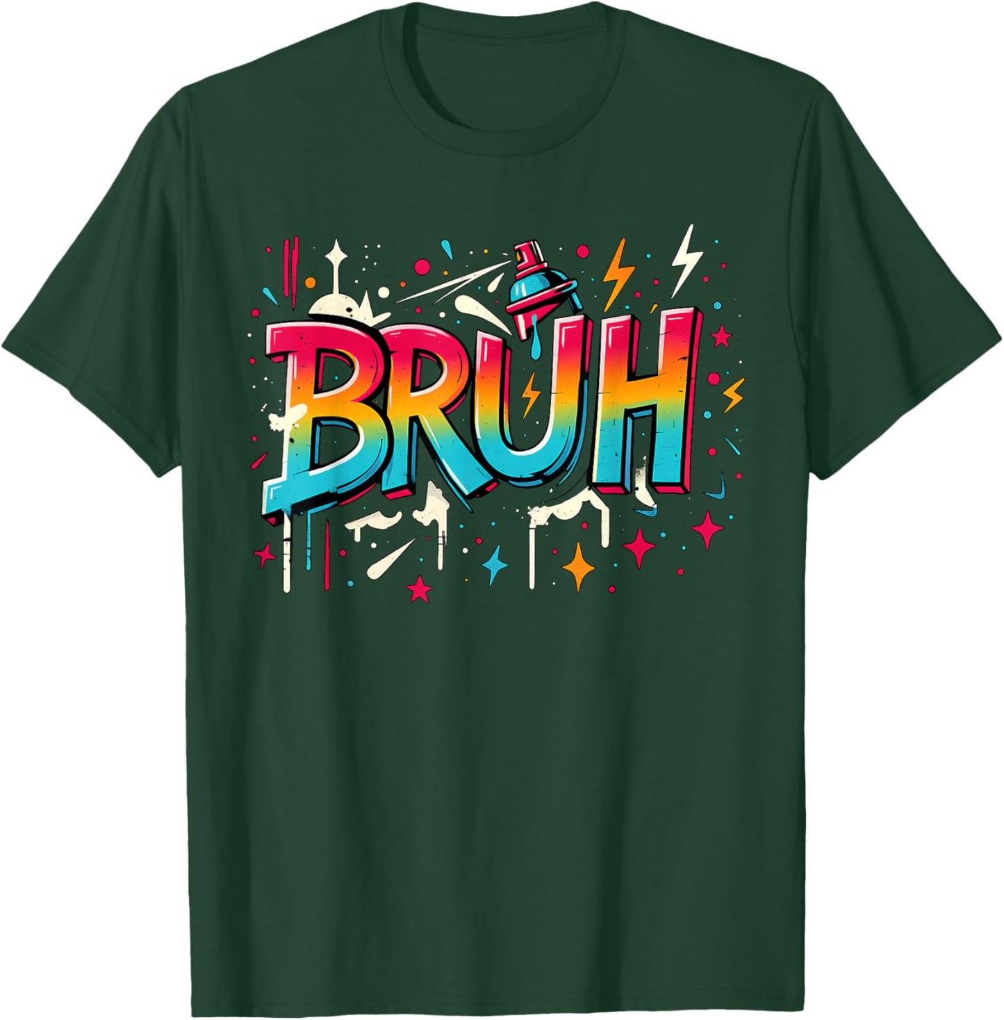 Bruh Graffiti Funny Saying Street Art Meme Boys Teens Kids T-Shirt - T-Shirt | Forest