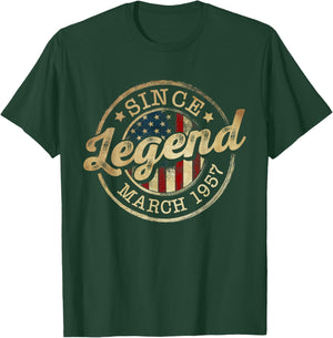 Legend Since March 1957 Vintage 69th Birthday Classic T-Shirt - T-Shirt | Forest