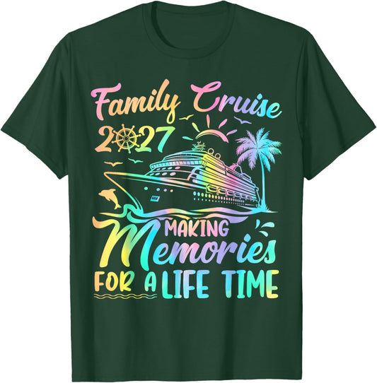 Family Cruise 2027 Group Matching Summer Trip Vacation Squad T-Shirt - T-Shirt | Forest