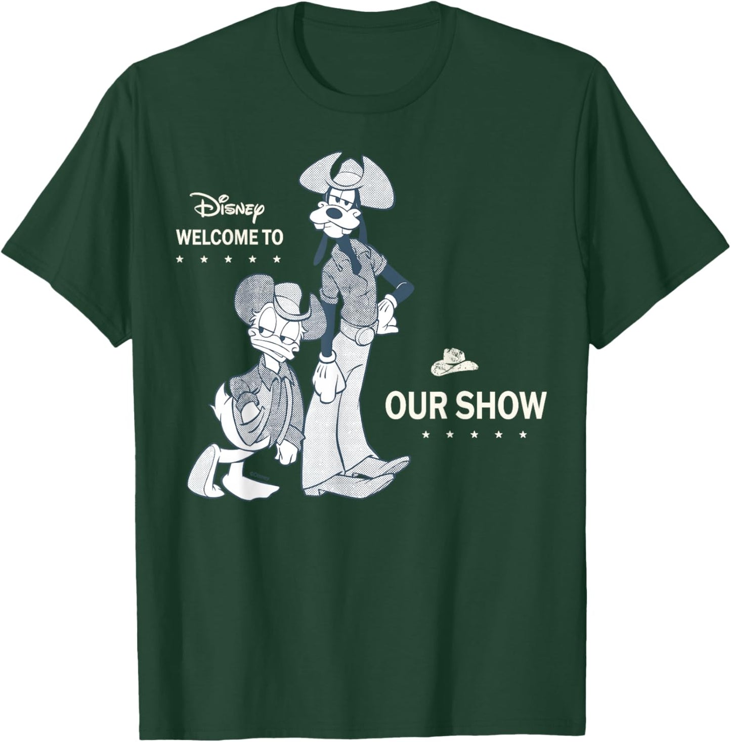 Disney Mickey and Friends Goofy Donald Cowboy Western Retro T-Shirt - T-Shirt | Forest