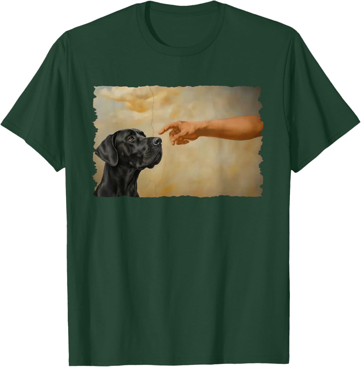 God Creates Great Black Great Dane Dog Lover T-Shirt - T-Shirt | Forest