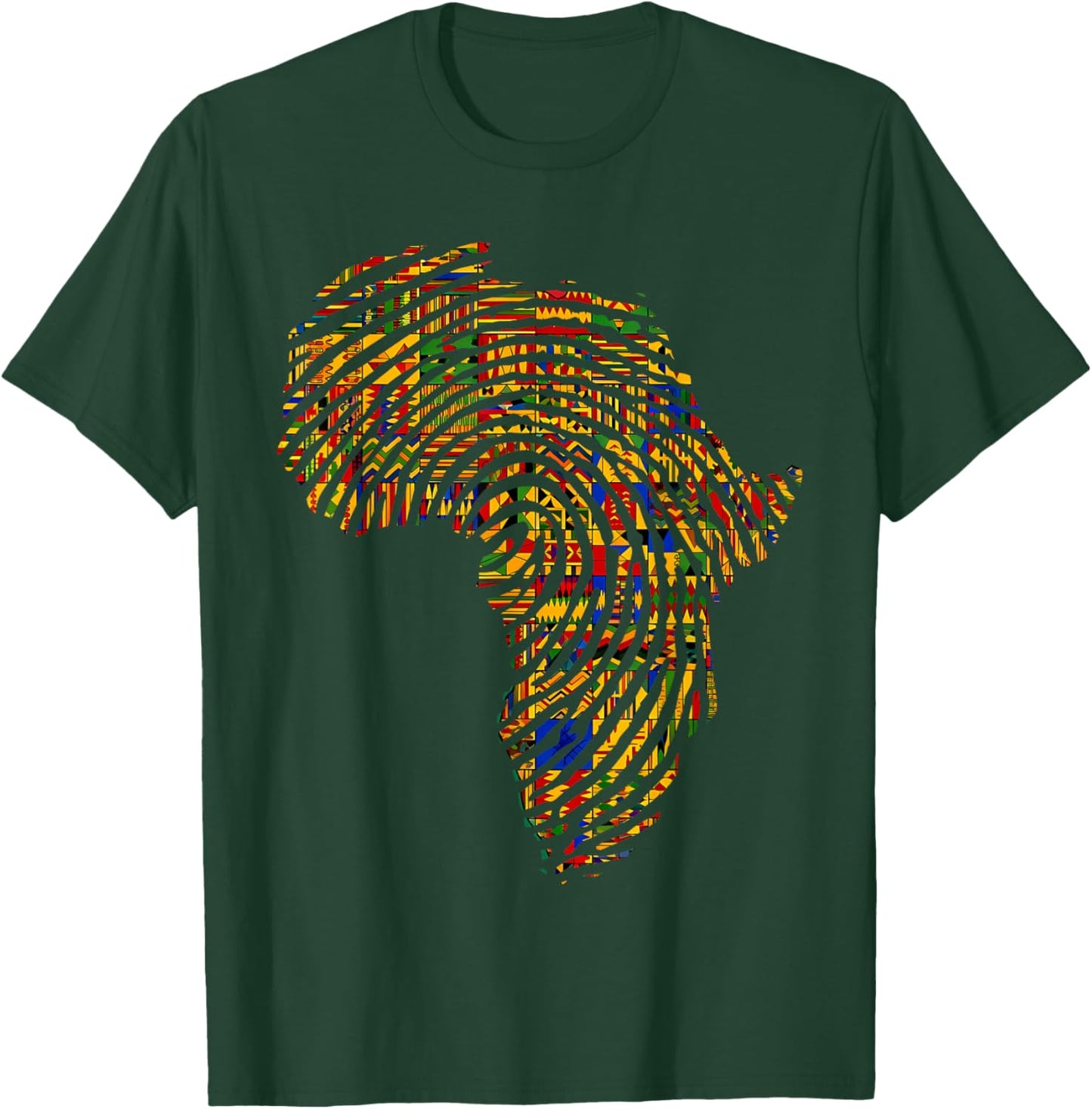 Africa Map Kente Cloth African Print Roots Traditional Art T-Shirt - T-Shirt | Forest