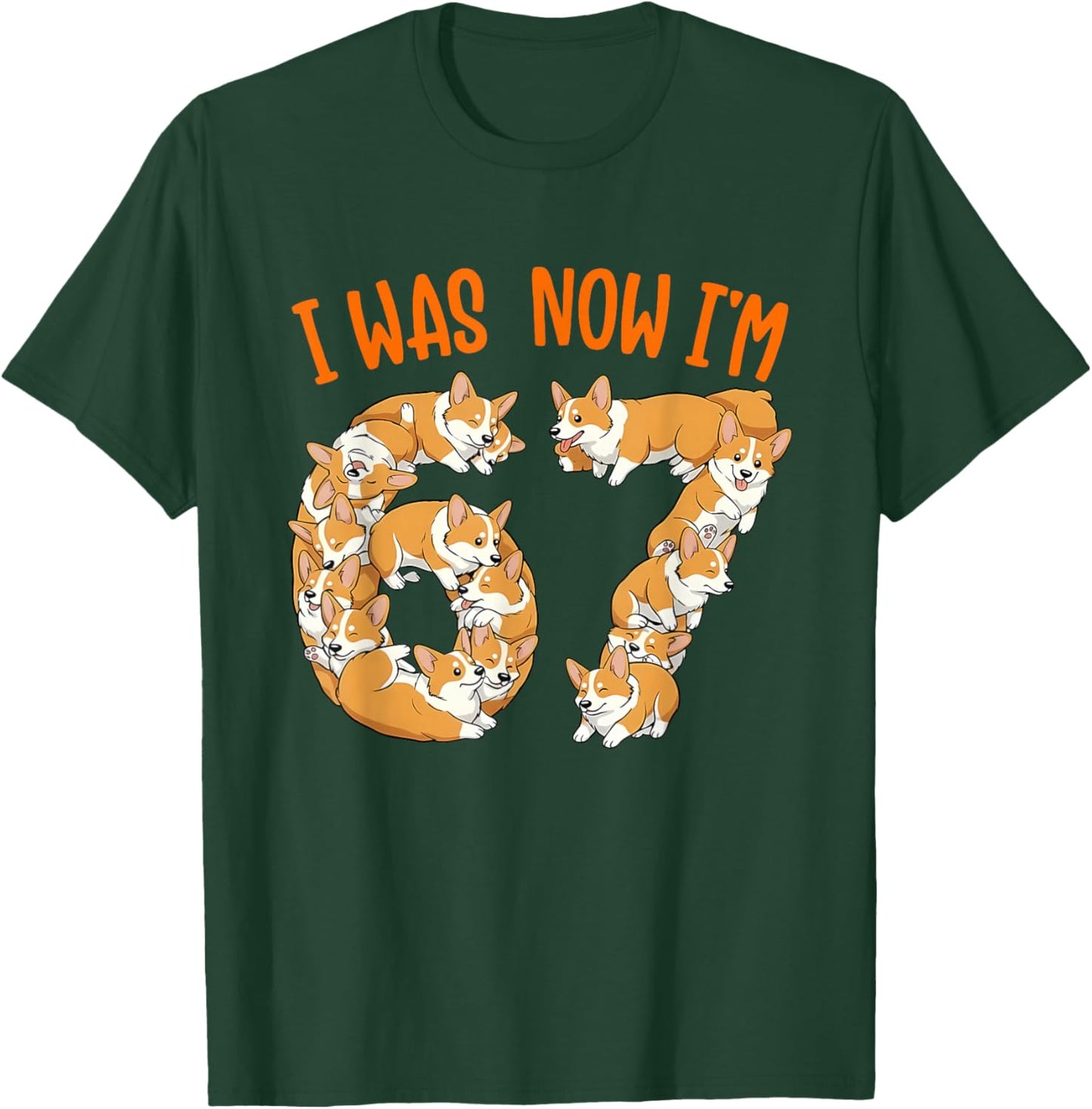 I was 6 Now I'm 7 7th Corgi Birthday 7 Year Old Boys Girls T-Shirt - T-Shirt | Forest