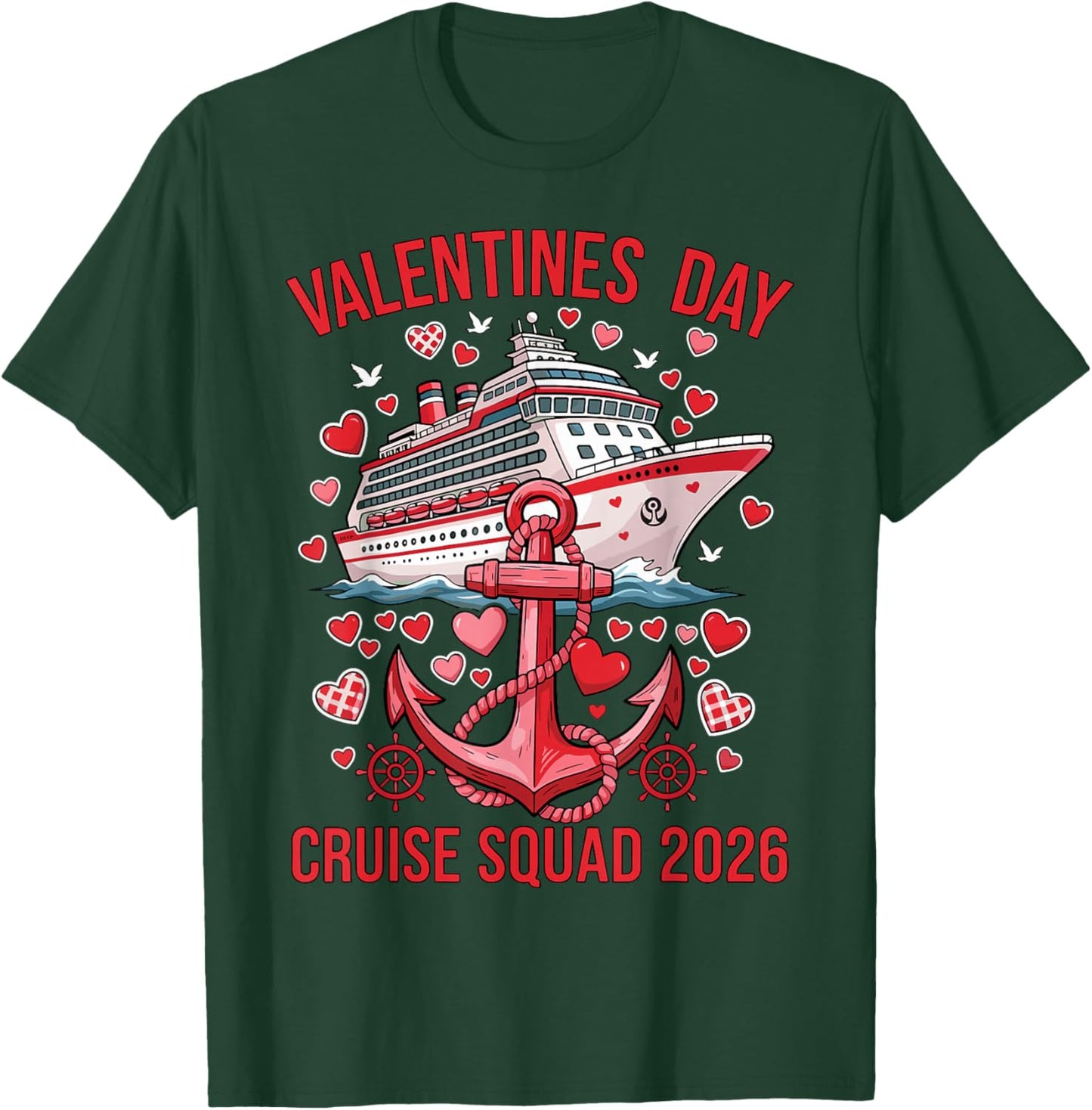 Valentines Day Cruise Squad 2026 Matching Couple Valentine T-Shirt - T-Shirt | Forest