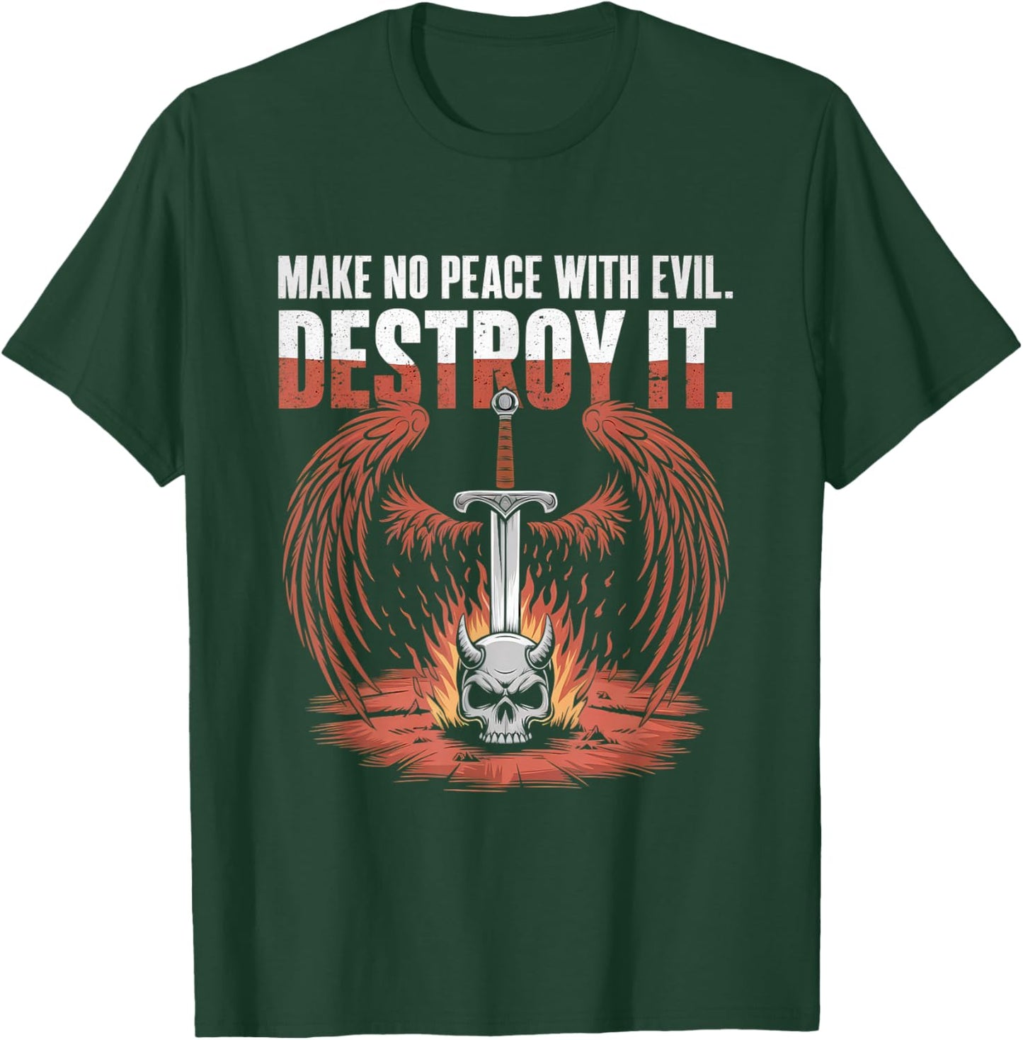 Make No Peace with Evil Archangel Michael Jesus God T-Shirt - T-Shirt | Forest