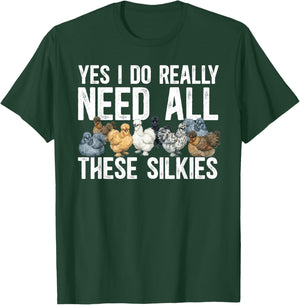 Silkie Chicken Lover Funny Silkie Owner Silkie Chicken Mom T-Shirt - T-Shirt | Forest