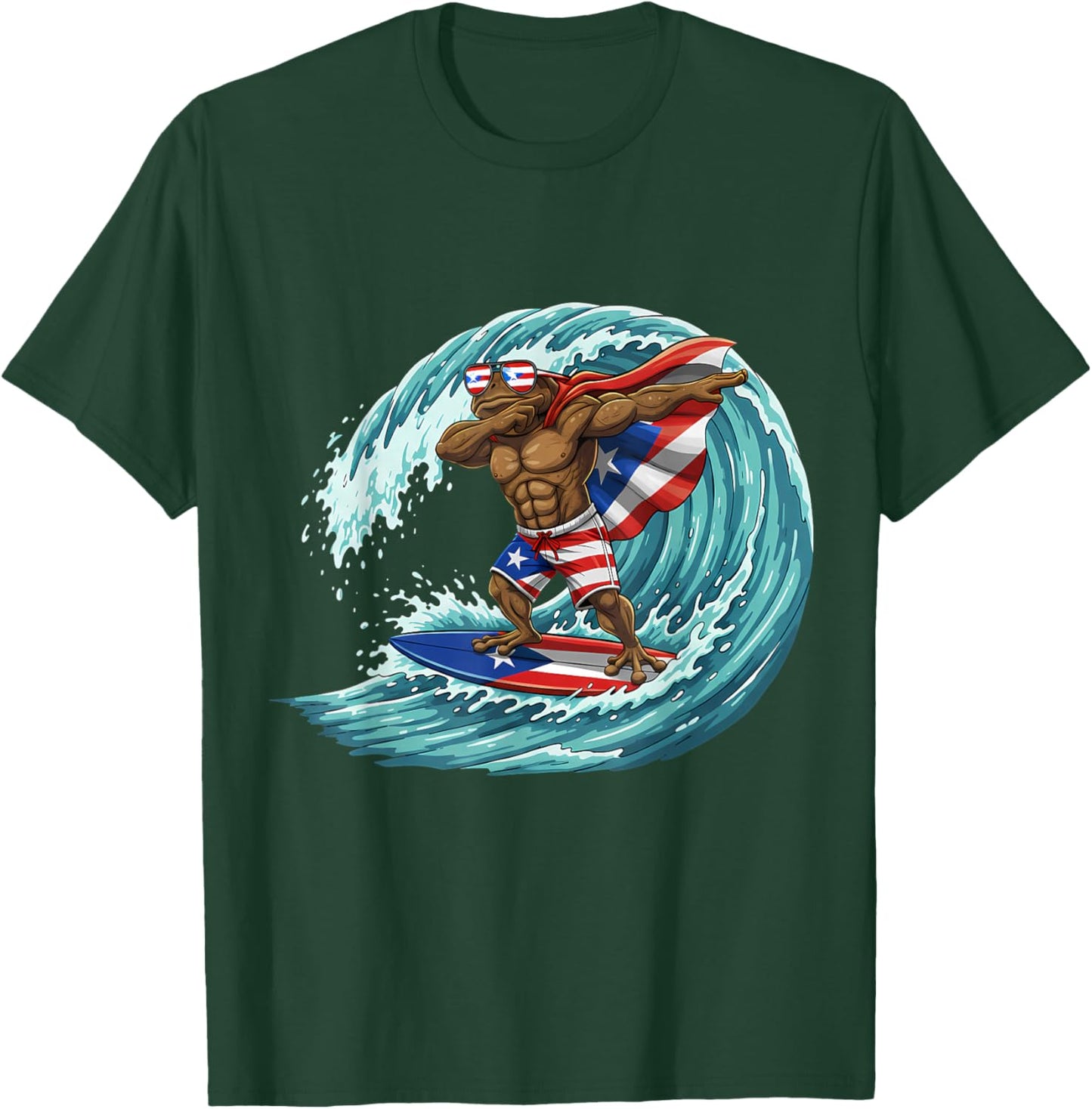 Coqui Frog Puerto Rico Taino Puerto Rican Flag Boricua T-Shirt - T-Shirt | Forest