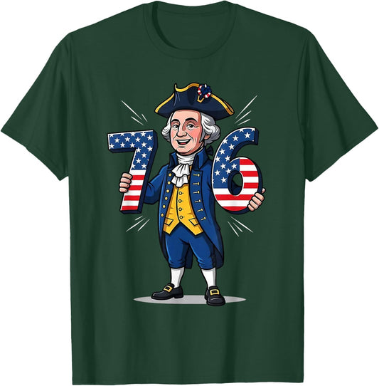 6-7 7-6 George Washington Shirt Six Seven American Design T-Shirt - T-Shirt | Forest