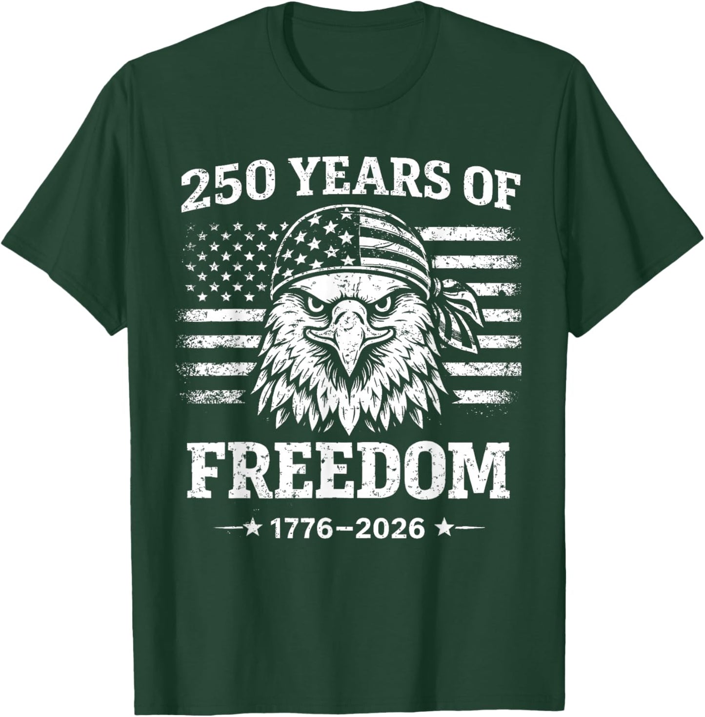 Flag Vintage 250 Years American 1776 2026 250th USA Birthday T-Shirt - T-Shirt | Forest