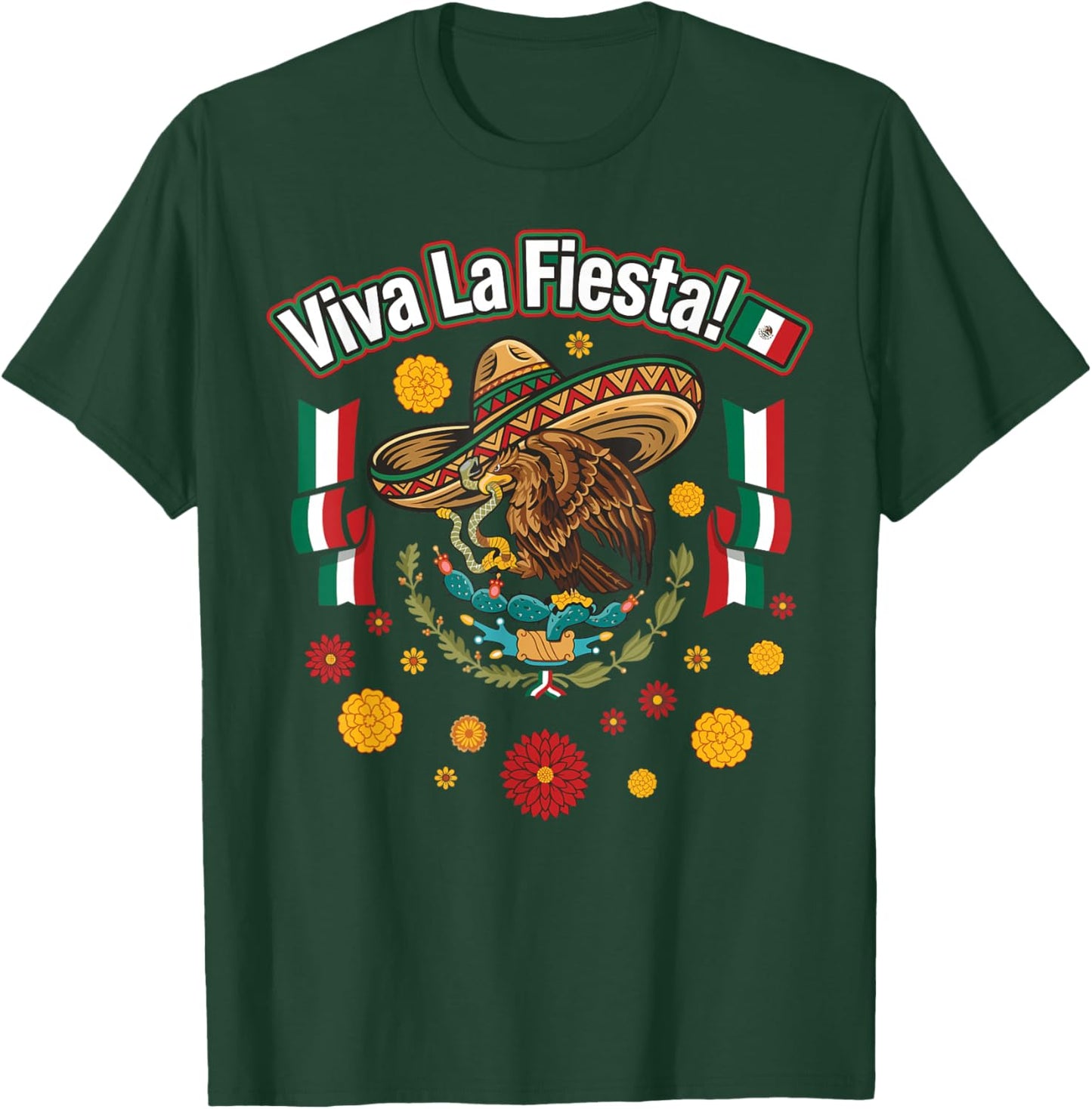 Viva La Fiesta Cinco de Mayo Mexican Sombrero T-Shirt - T-Shirt | Forest